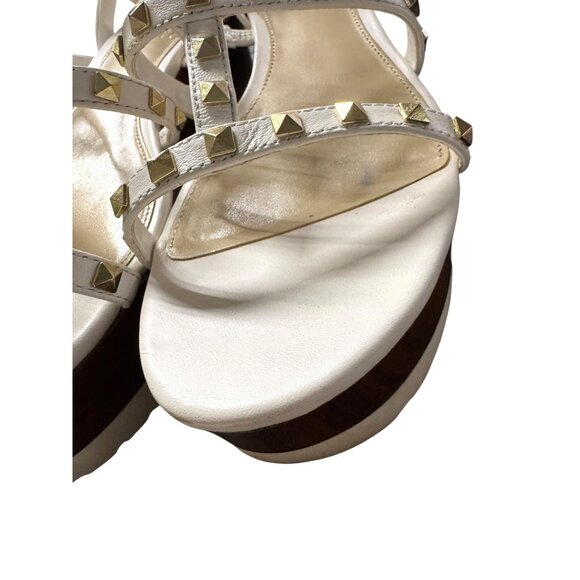 Vince Camuto Studded White Strappy Platform Sandals 7M - Picture 14 of 16